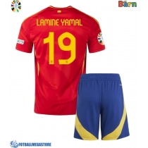 Fotballdrakt Barn Spania Lamine Yamal #19 Hjemmedraktsett EM 2024 Kortermet (+ Korte bukser)